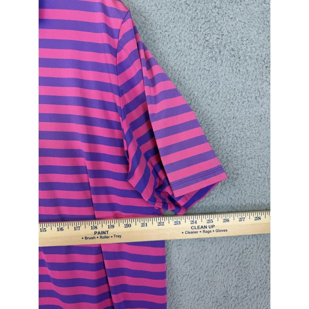 RLX Ralph Lauren Polo Shirt Mens XL Pink Purple Stripe Golf Performance Jersey